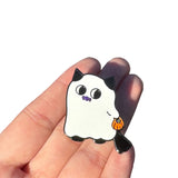 Scary Cat Enamel Pin- Henry the Ghost Kitty