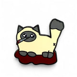Scary Cat Enamel Pin- Mr. Cashmere the Evil Kitty
