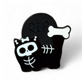 Scary Cat Enamel Pin- Veronica the Skeleton Kitty