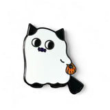 Scary Cat Enamel Pin- Henry the Ghost Kitty
